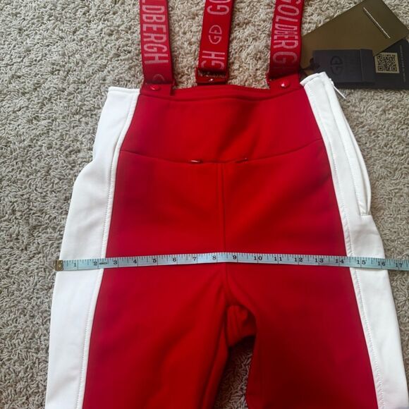 GOLDBERGH WOMEN'S HIGH END SALOPETTE SKI PANTS BIB FLAME RED NWT US 4 - Picture 7 of 10
